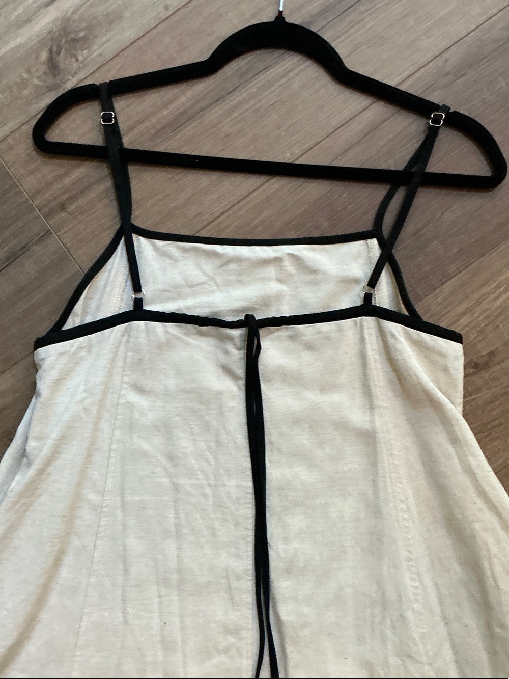 Shy Velvet Cream Maxi Slip Dress with Black Trim - Picture 4 of 9